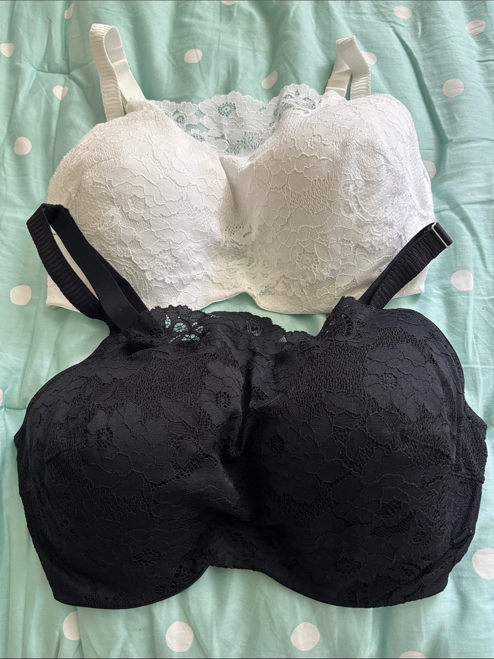 Soma Lace Full Coverage Bra Duo in Black and White